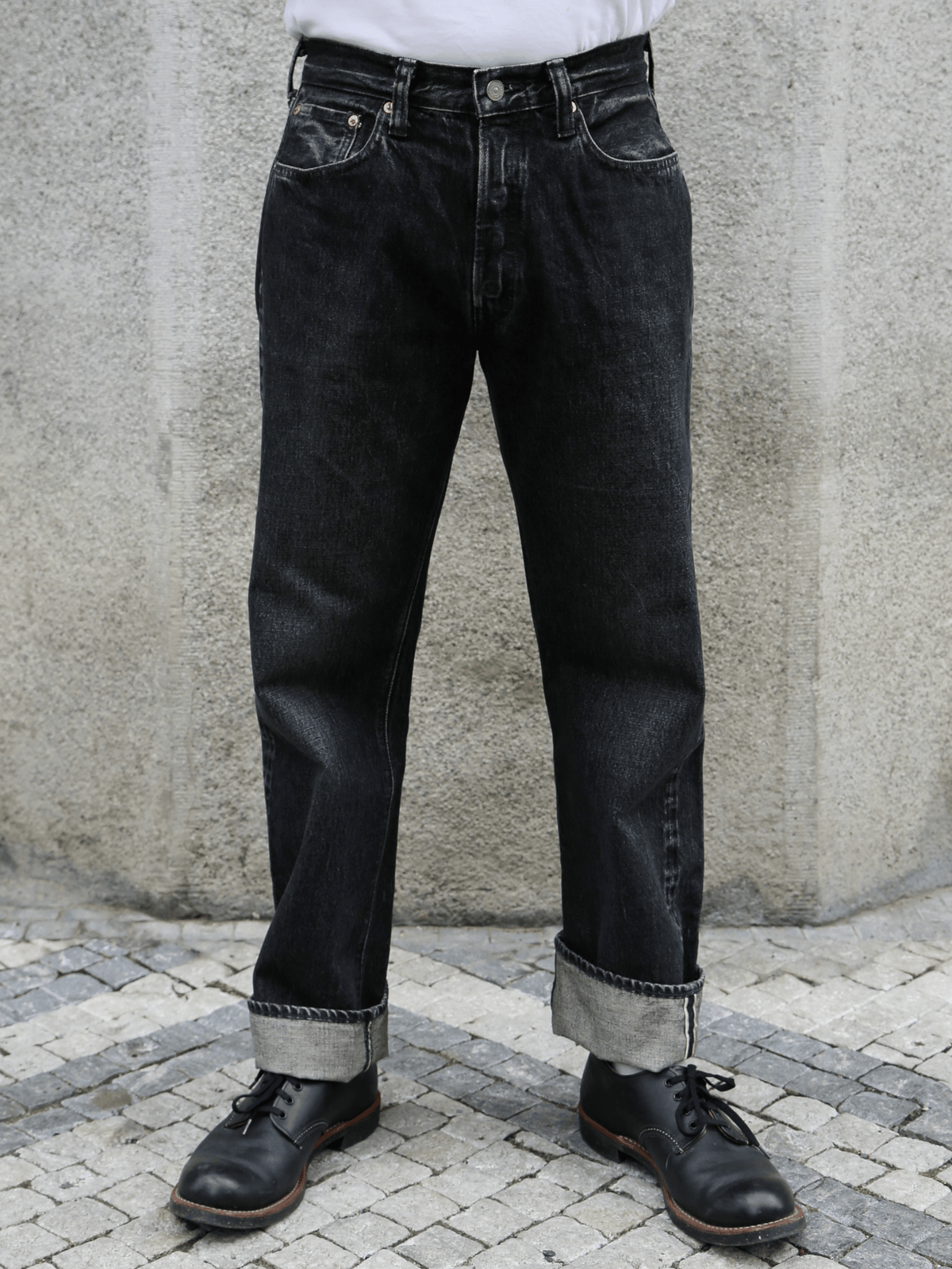Sugar Cane 14.25oz Black Denim Jeans 1947 Regular Straight – Hard Wash (SC42460H)