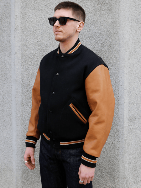 The Real McCoy's Wool Varsity Jacket – Black (MJ25116-030)