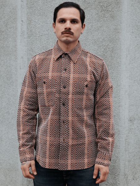 Studio D'Artsian Kakishibu Noragi Sashiko Shirts – Kaki (5726)