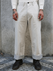 Samurai Jeans Work Pants – Oatmeal Herringbone (SWC600C-HBII)