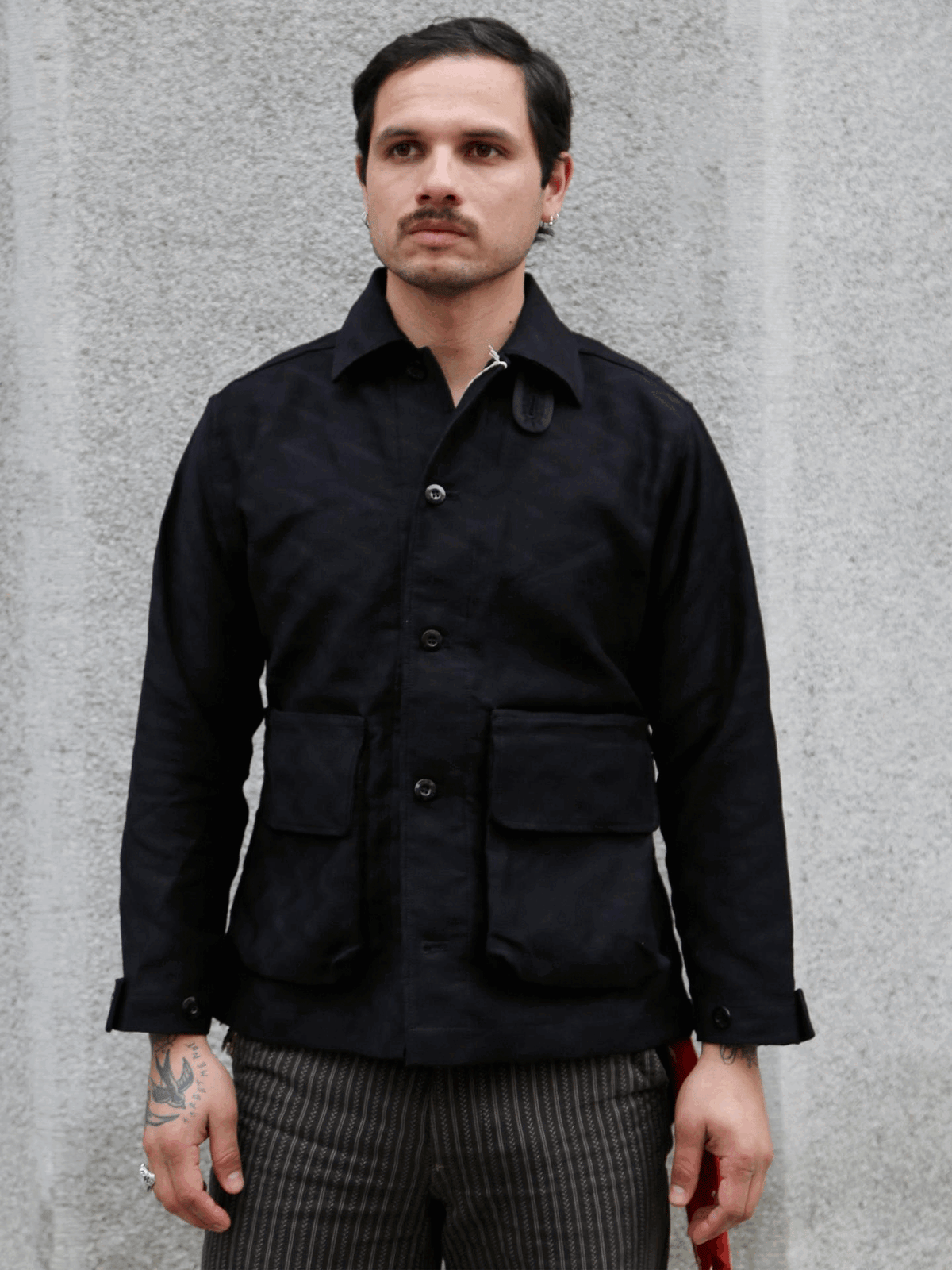 Samurai Jeans Jagged Deck Cloth Jacket – Black (SJCJK25-SP)