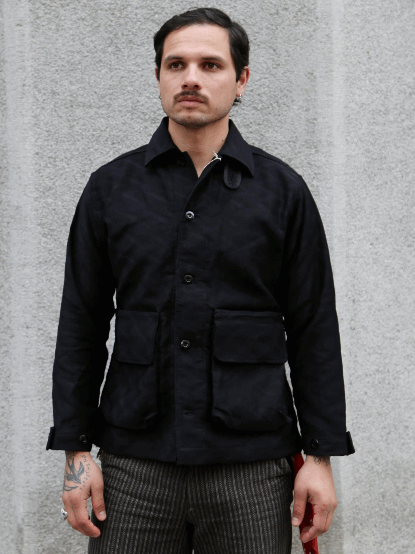 Samurai Jeans Jagged Deck Cloth Jacket – Black (SJCJK25-SP