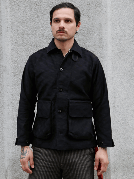 Samurai Jeans Jagged Deck Cloth Jacket – Black (SJCJK25-SP)