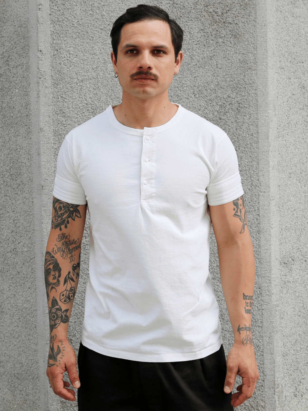 Black Sign Short Sleeve Amish Underwear – Salt White (BSSN-12307)