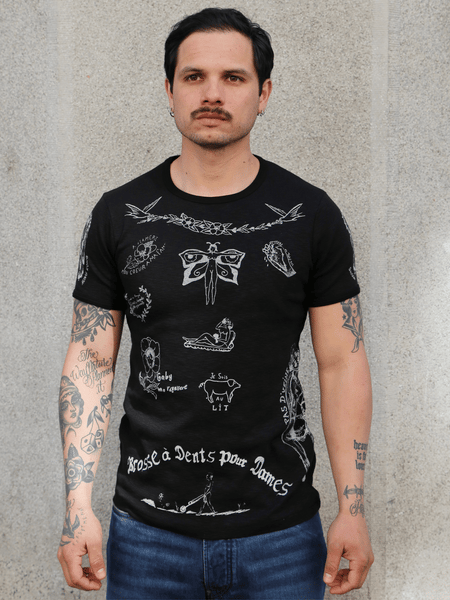 Fleurs de Bagne Tricot „Le Vice Dans Le Peau“ – Charcoal (FDB-TSSH-VICE-920)