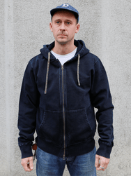 Samurai Jeans Heavyweight Hoodie – Natural Indigo/Kakishibu (SIS25-102)
