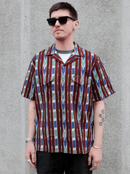 Indigofera Deville Shirt – Wine/Ecru (6298-761-01)