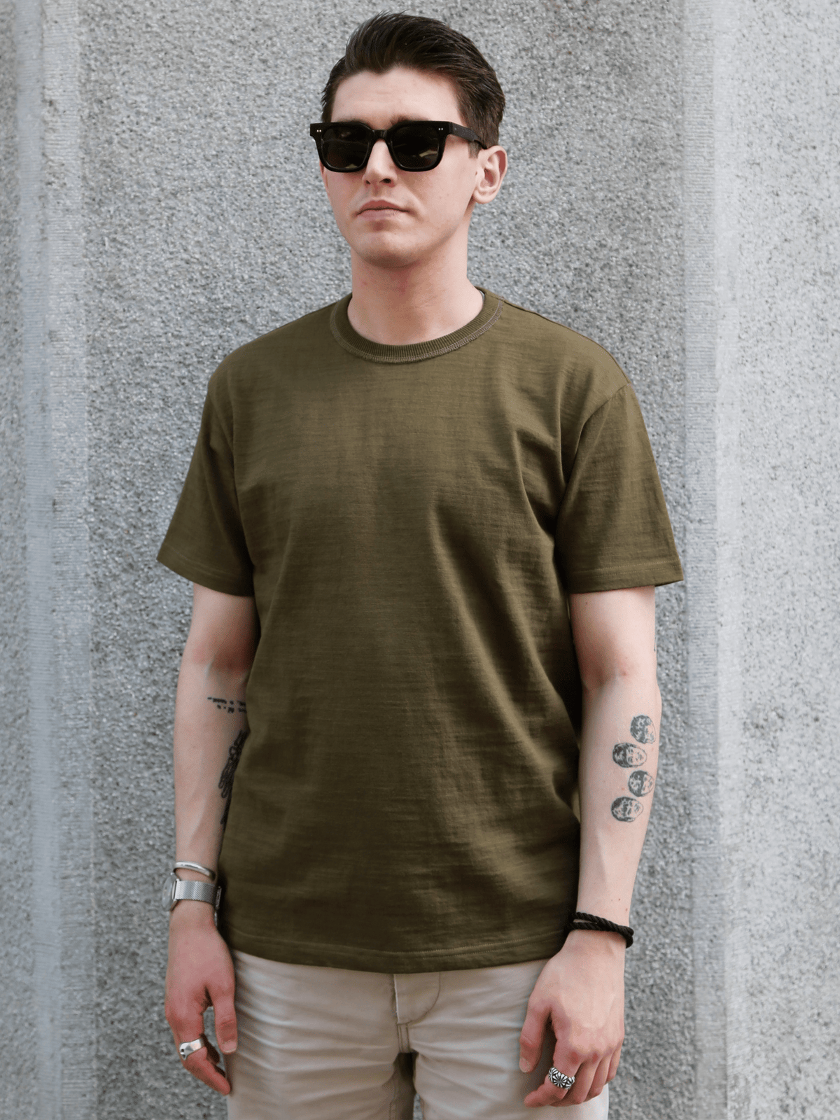 The Real McCOY's Athletic T-shirt / Loop-wheel – Olive (MC19010-150)