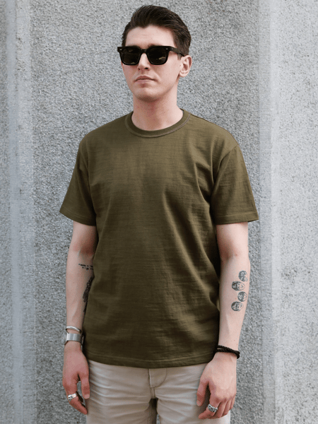 The Real McCOY's Athletic T-shirt / Loop-wheel – Olive (MC19010-150)