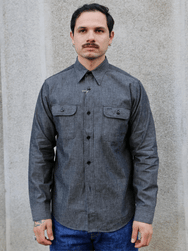 Sugar Cane LS Work Shirt Chambray – Black (SC29159)