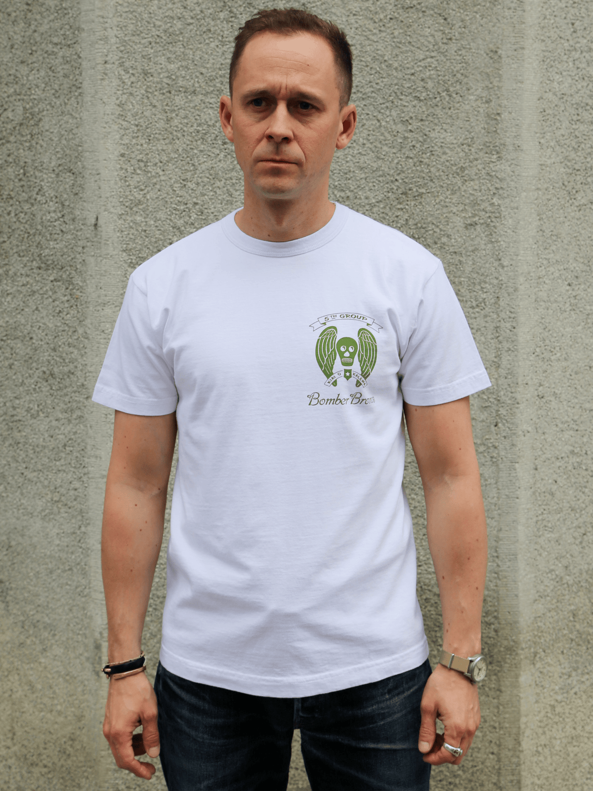 Buzz Ricksons S/S Military Tee BOMBER BARONS – White (BR79778)