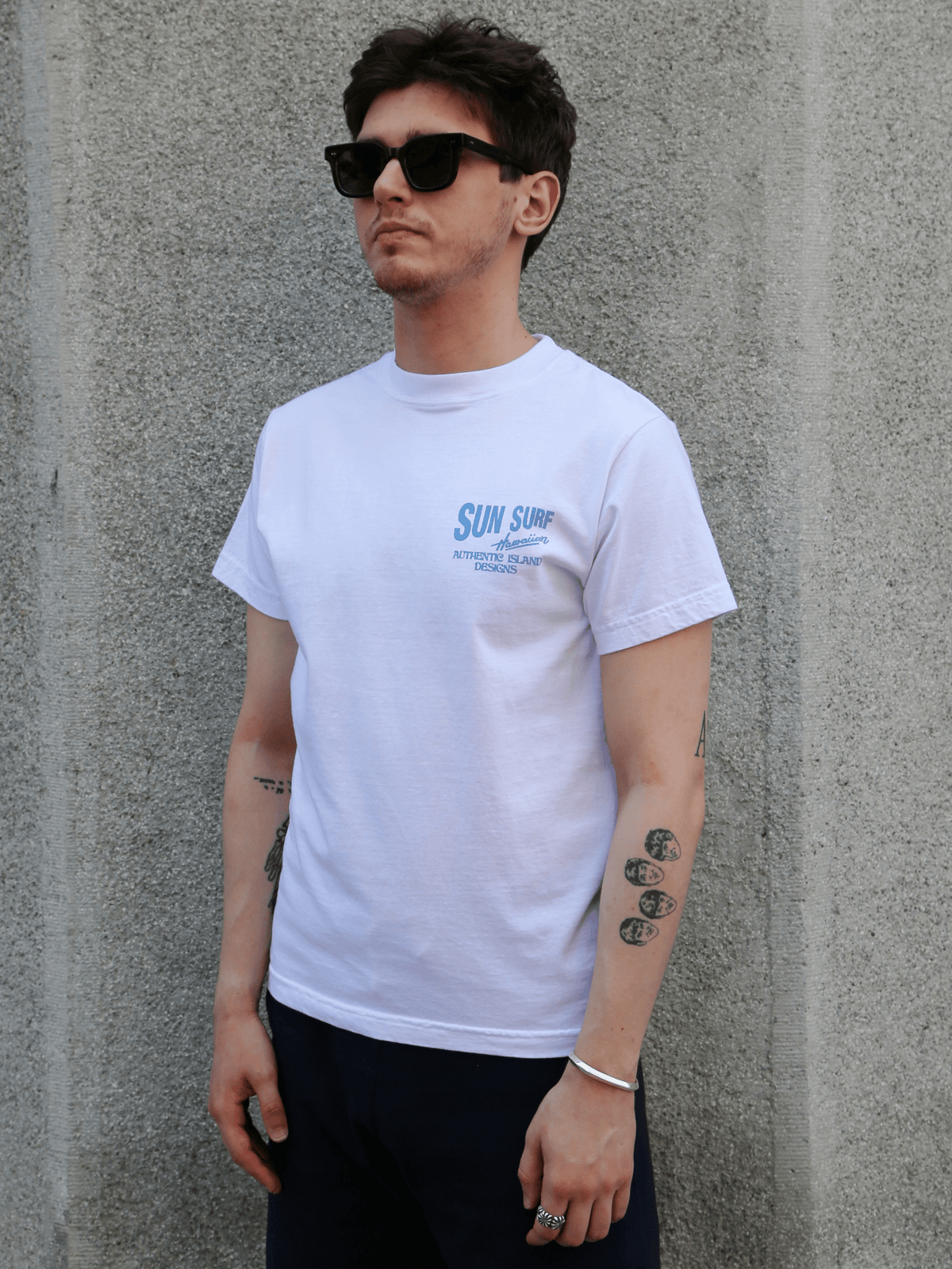 Sun Surf Aloha Tsuru Tee Shirt – White (SS79748-101)
