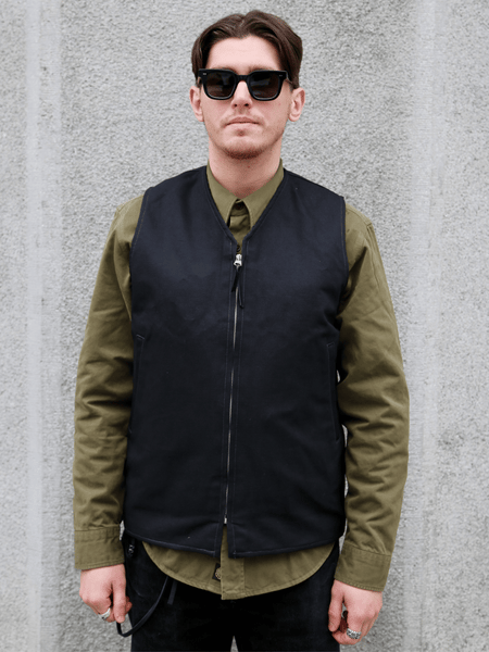 The Real McCOY's Buco Cotton Canvas Riding Vest – Black (BJ25103-030)