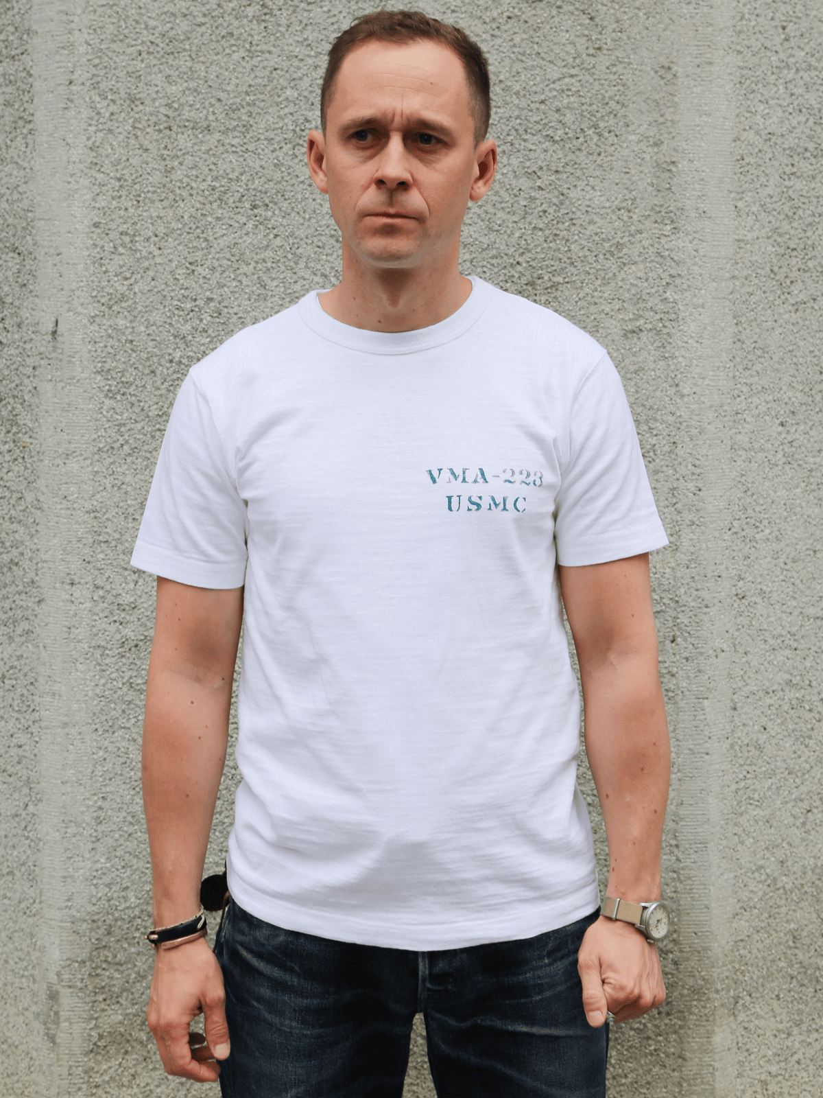 Buzz Ricksons Slub Yarn T-Shirt VMA-223 – White (BR79732)
