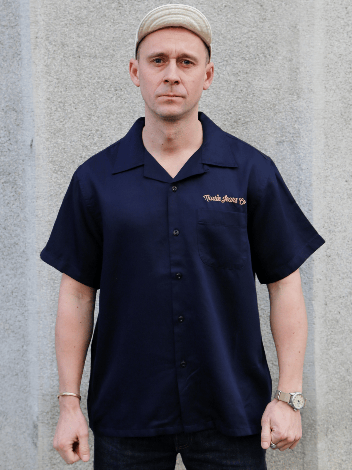 Nudie Jeans Arthur Bowling Shirt 9 Wonders – Navy (140927)