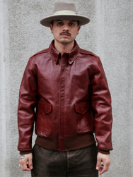 Double Helix Type A-2 Flight Jacket-Rough Wear – Burgundy (PM0202)