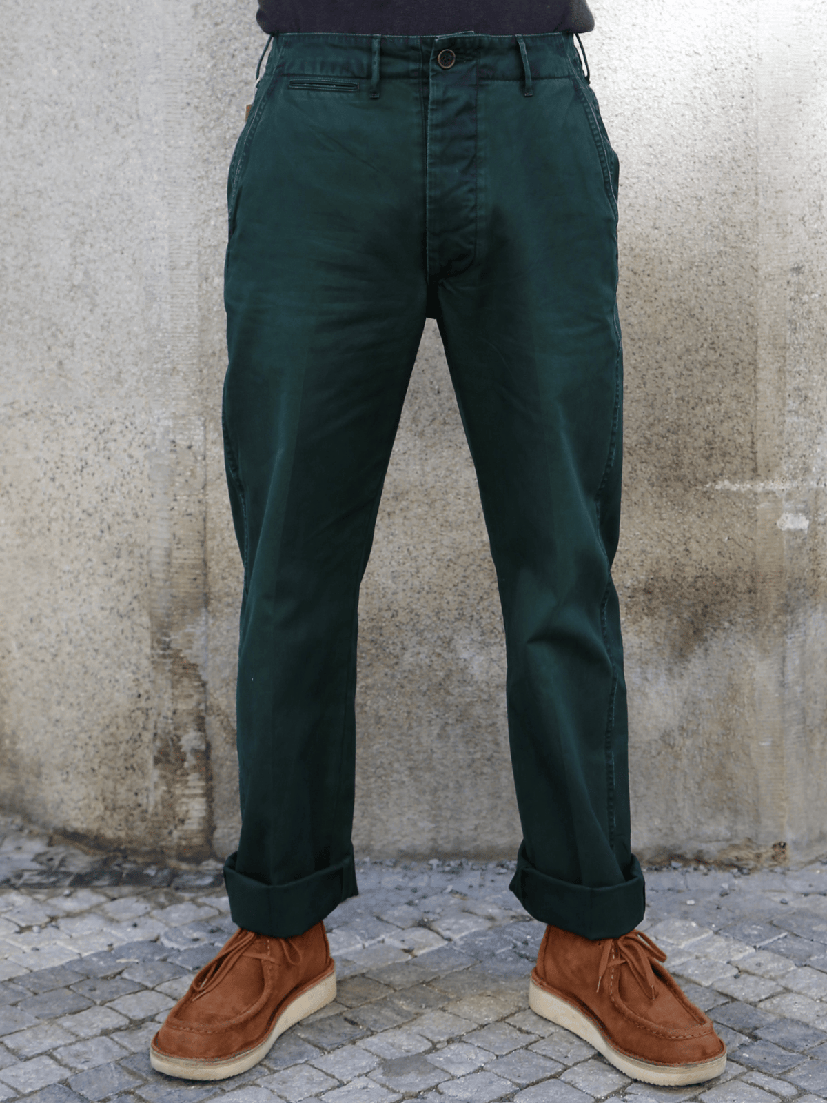Studio d'Artisan Indigo Veil Chino Trousers – Indigo Green (1923)