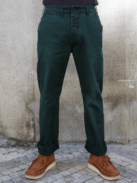 Studio d'Artisan Indigo Veil Chino Trousers – Indigo Green (1923)