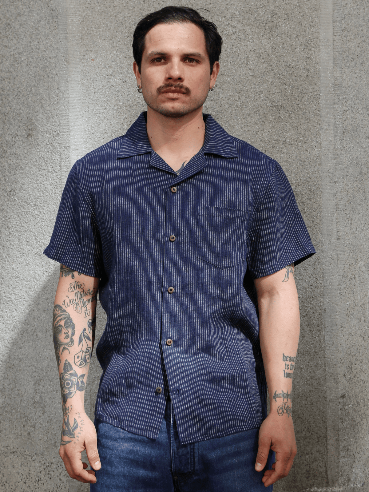 Gråbrodern Fröjel Short Sleeve Shirt – Deep Blue (G940-48-38)