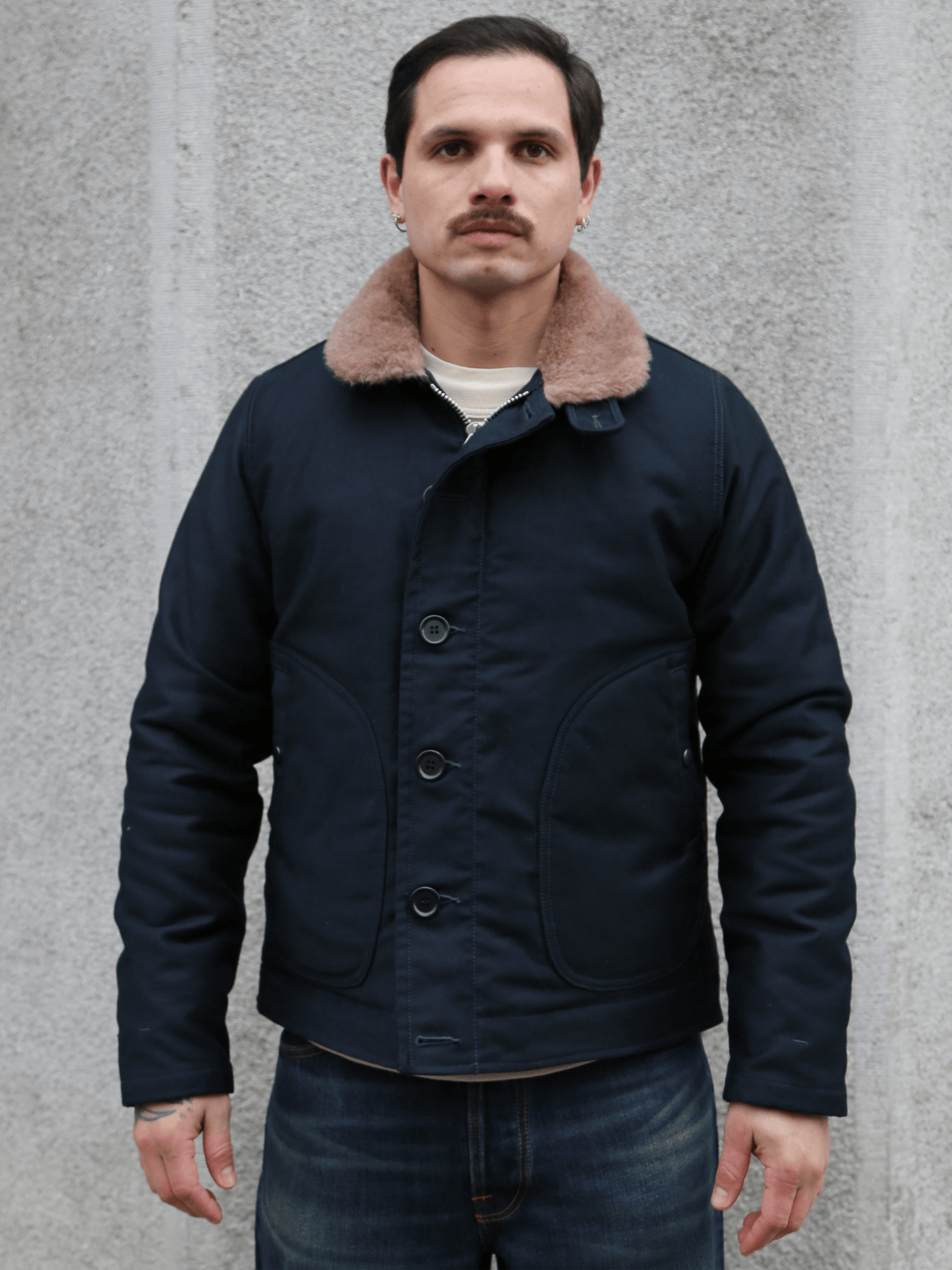 Iron Heart Whipcord N1 Deck Jacket – Navy (IHM-35-NAV)