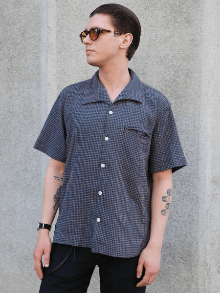 Freenote Cloth Cayucos Seersucker Shirt – Blue Plaid (M1252159-BLP)