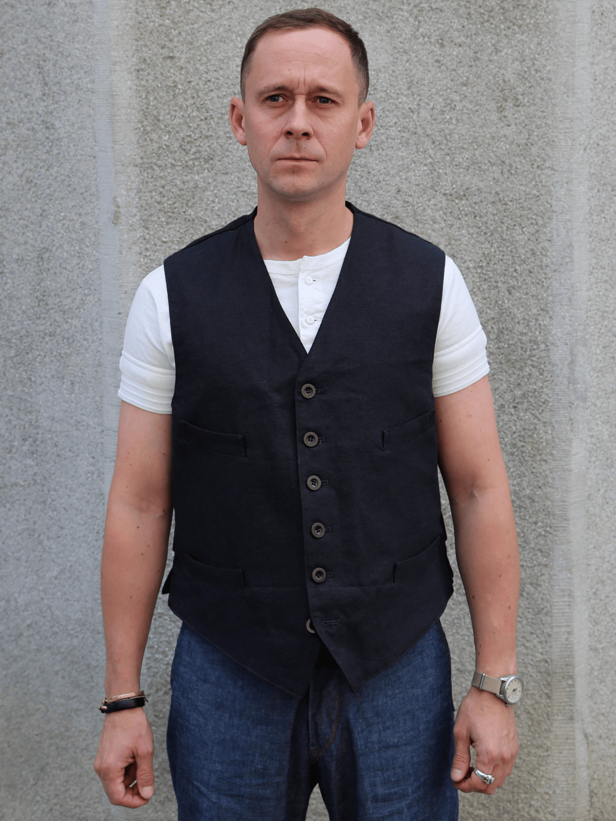 Belafonte Service Vest Cotton/Hemp Jasher – Black (30-14)