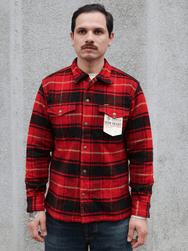 Iron Heart Heavy Flannel Rider’s Overshirt – Red (IHSH-433-RED)