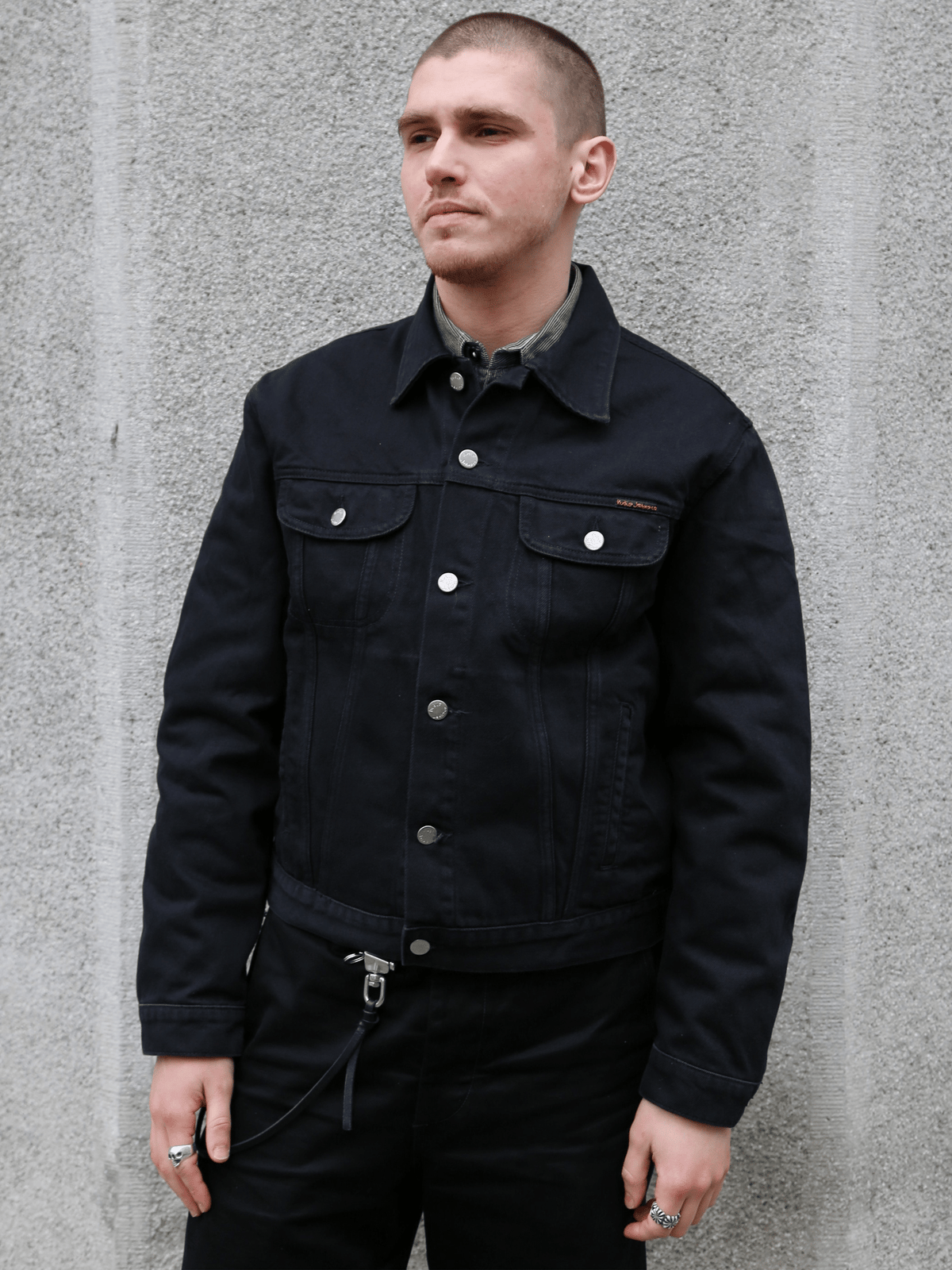 Nudie Jeans Danny Rinsed Denim Jacket – Black