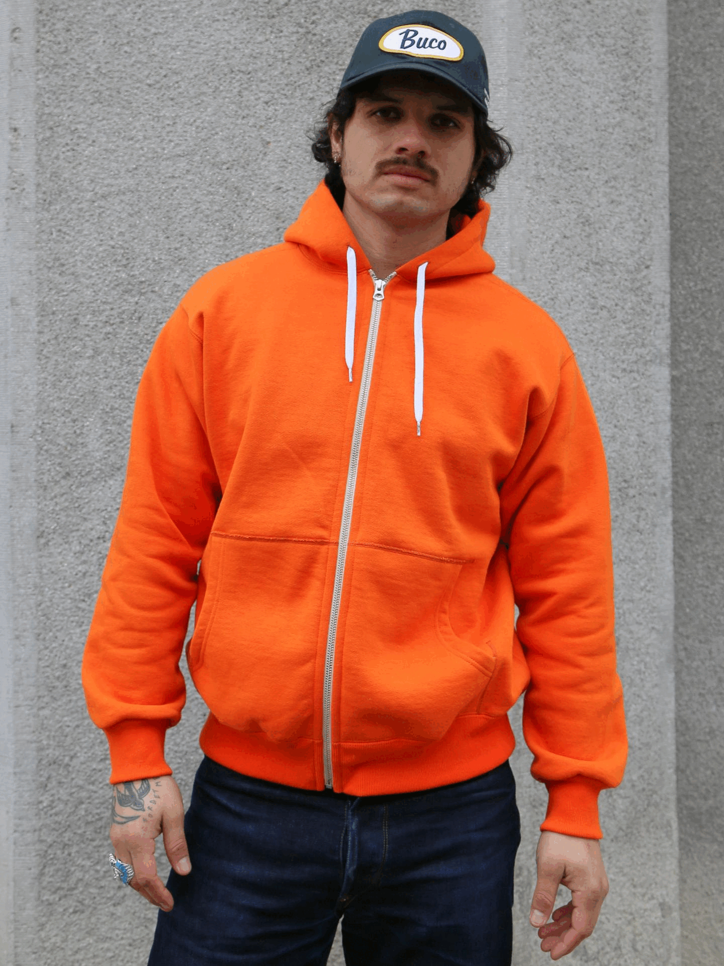 Buco F/Z Parka Sweatshirt – Orange (BC23101) | denimheads.cz Buco F/Z Parka Sweatshirt – Orange (BC23101) | denimheads.cz