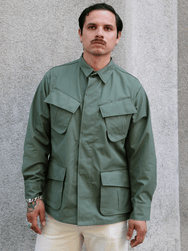 The Real McCOY's Coat, Man’s, Cotton Rip-Stop Poplin – Olive (MJ25004)