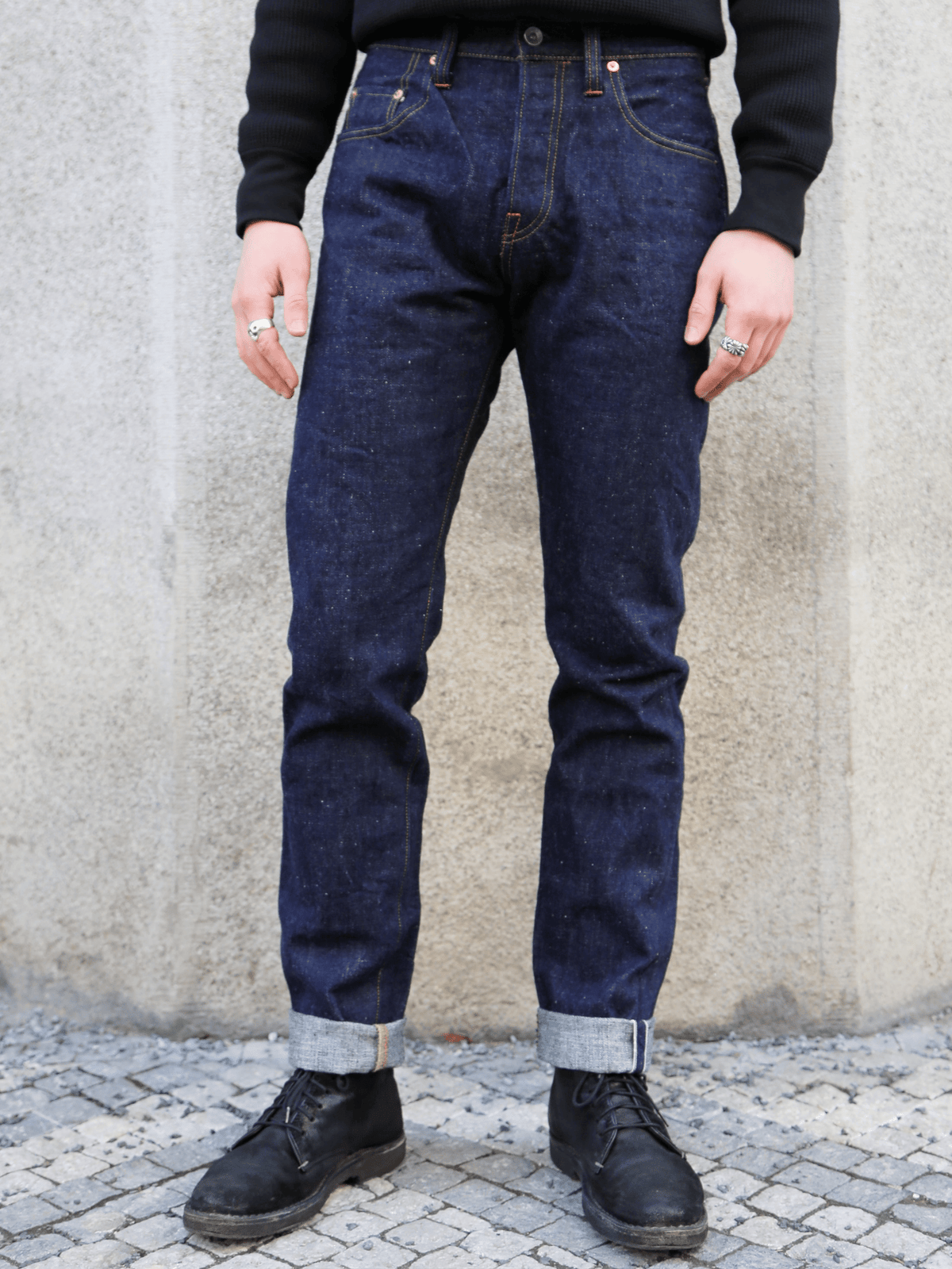 Samurai Jeans "Ai-Benkei" 18oz Relaxed Tapered Jeans – Natural Indigo (S211AX)