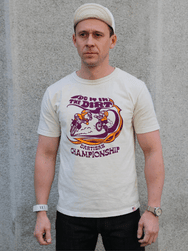 Studio d'Artisan Cotton Print T-Shirt Championship – Ivory (8163A)