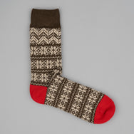 Decka Quality socks by BRÚ NA BÓINNE Jacquard Socks Nordic Brown