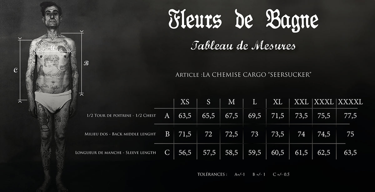 Fleurs de Bagne La Chemise Cargo “Seersucker” – Black (A-08037)