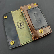 KRYSL GOODS HANDMADE LARGE HORWEEN SHELL CORDOVAN TRUCKER WALLET VZ.59 BLACK