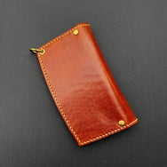 Krysl Goods Handmade Large Horsehide Leather Trucker Wallet VZ.59 Saddle Tan/Black