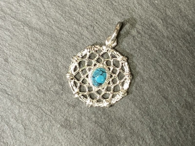 First Arrow's Dream Catcher pendant with Turquoise (M) P-724