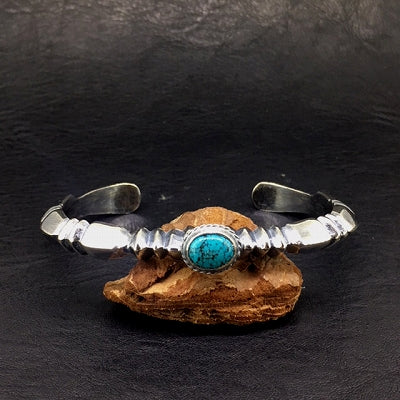 First Arrow's Butterfly Sand Cast bungle with Turquoise C BR-290