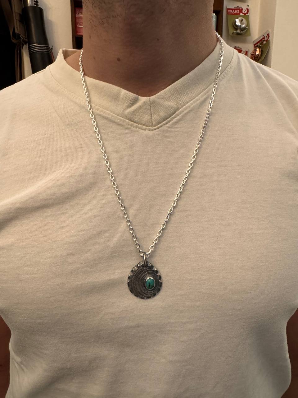 First Arrow's Noel Metal with Turquoise Pendant – (P-692)