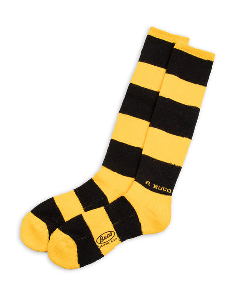 BUCO Striped Action Socks – Yellow/Black – BA23105 (306)