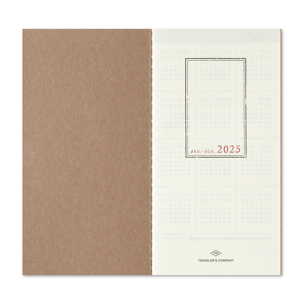 Traveler's Notebook Refill 2025 Weekly Vertical Diary Regular Size