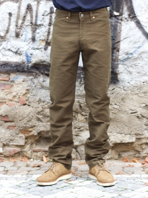 Momotaro Jeans 01-021 Moleskine trousers Olive