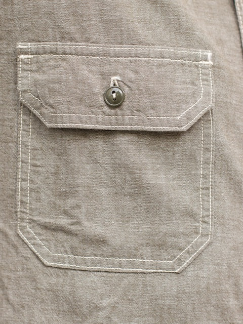 Momotaro Jeans MS-033OD - Chambray Work Shirt Olive