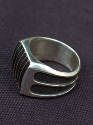 Rebel Heart Foundry Silver signet style 7 Bar Ring