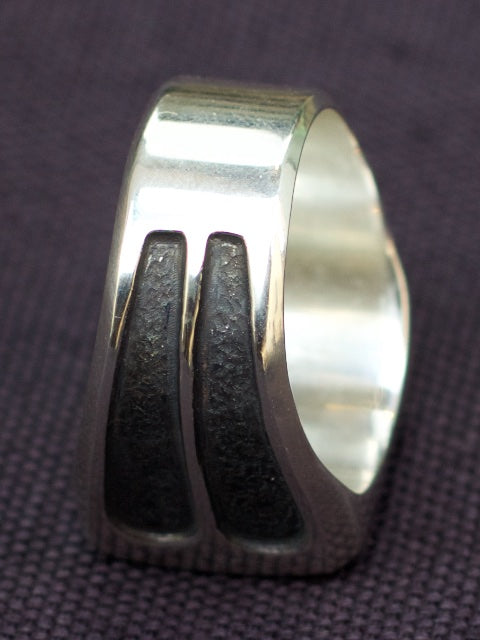 Rebel Heart Foundry Silver signet style 7 Bar Ring