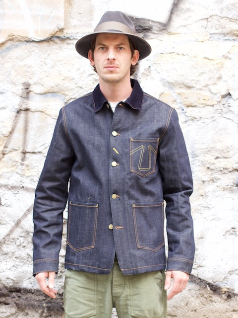 Men's Denim Jean Jacket Raw Denim Jean Jacket Essential Baggy Raw