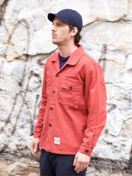 Eat Dust Troy Herringbone Deck Shirt Red Ochre
