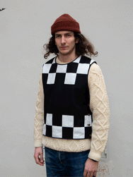 Black Sign 2 Way Race Truck Vest / Checker × Midnight Black (BSFV-15203BKWH)