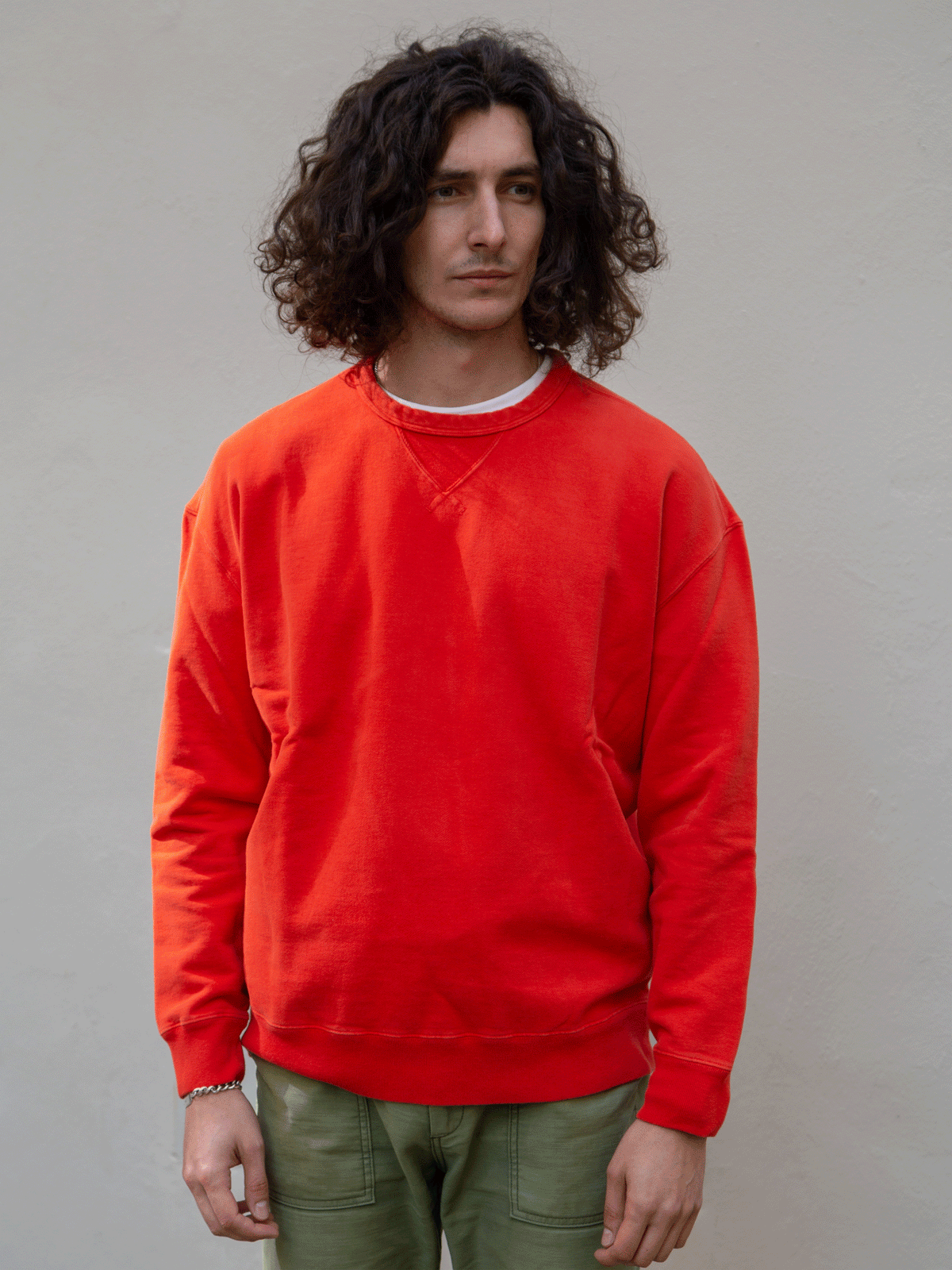 Ten C Sweatshirt / Cotton Jersey -  Lobster Orange A0645