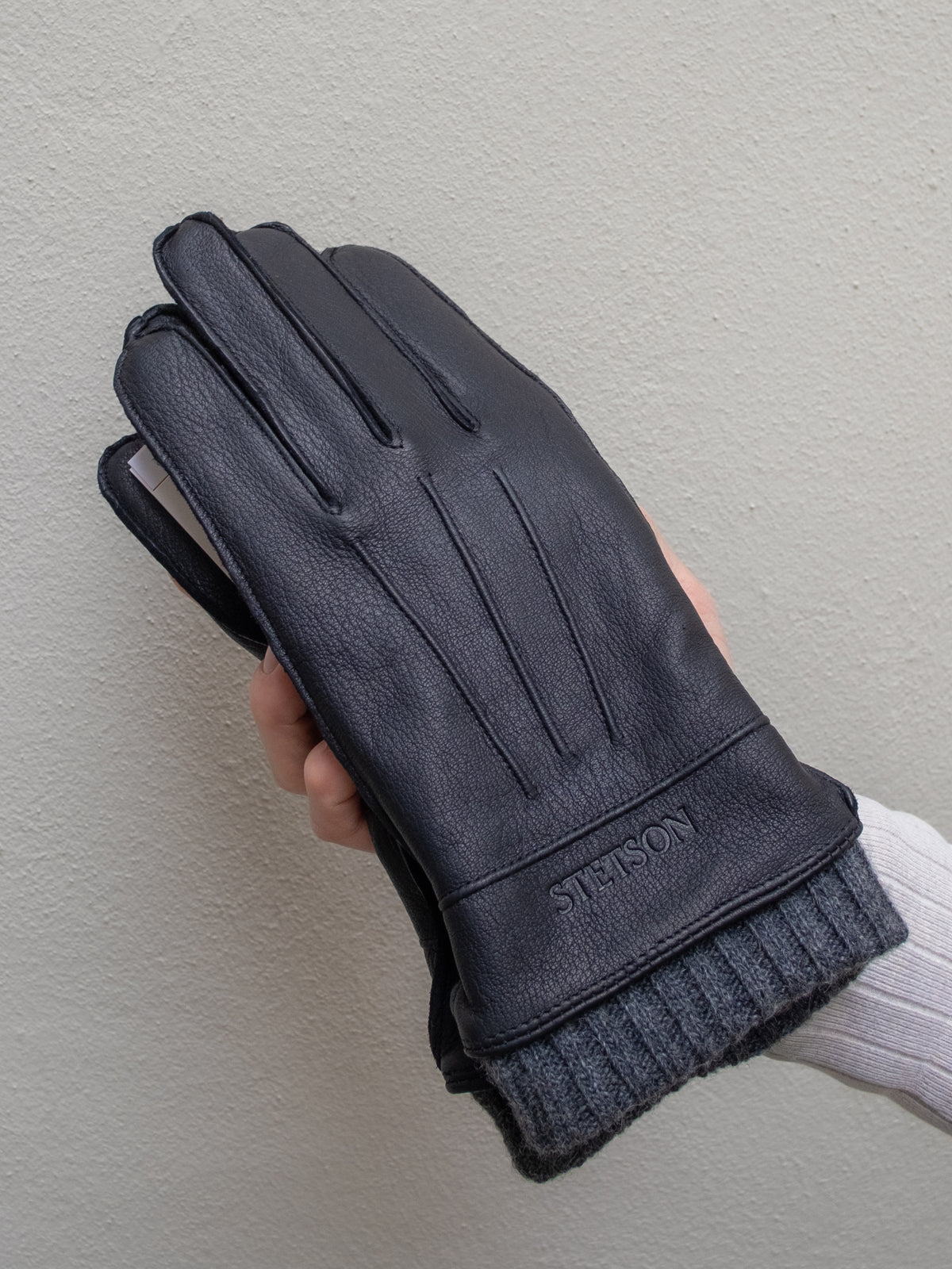 Stetson Leather Gloves / Deer-Cashmere - Black (9497901)